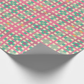 Papier Cadeau Plat vert rose pastel Retro (Coin)