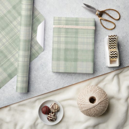 Papier Cadeau Plat vert sauge clair (Artisanat)