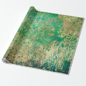 Papier Cadeau Plate-forme en or sur vert (Déroulé)