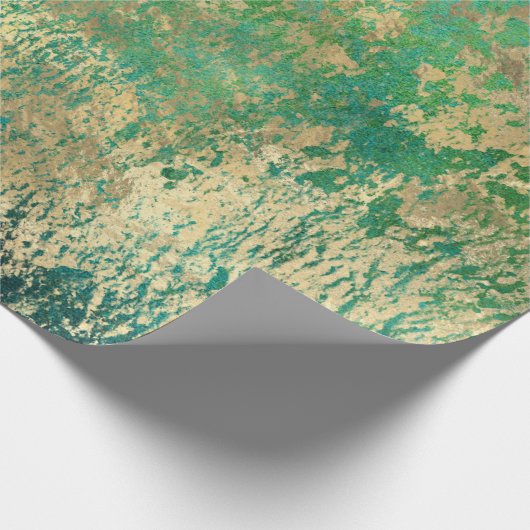 Papier Cadeau Plate-forme en or sur vert (Coin)