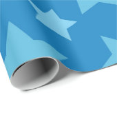 Papier Cadeau Playful Blue Star Pattern for Cheerful Design (Coin rond)
