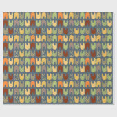 Papier Cadeau Playful Bunny Shapes Pattern (Plat)