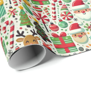 Papier Cadeau Playful Christmas Wrapping Paper for Kids