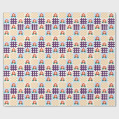 Papier Cadeau Playful Floral Grid Pattern (Plat)