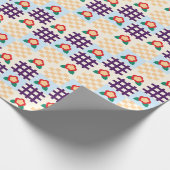 Papier Cadeau Playful Floral Grid Pattern (Coin)