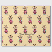 Papier Cadeau "Playful Giraffe Stroll" (Plat)