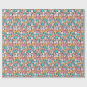 Papier Cadeau Playful Minimalist Cats in Multi-Coloured Pastels (Plat)