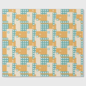 Papier Cadeau Playful Patchwork Block Pattern (Plat)