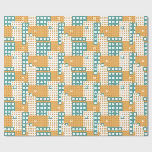 Papier Cadeau Playful Patchwork Block Pattern (Plat)