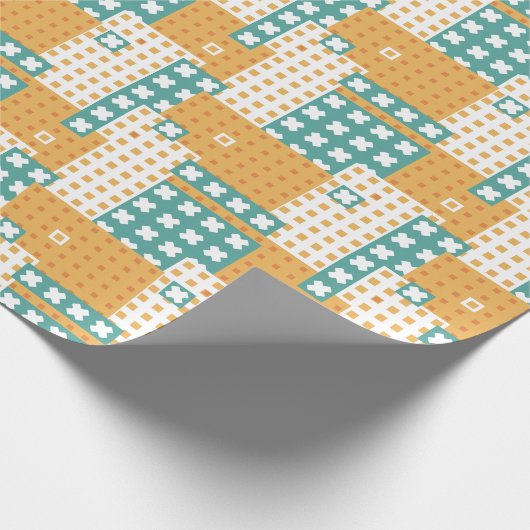 Papier Cadeau Playful Patchwork Block Pattern (Coin)