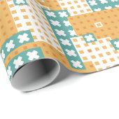 Papier Cadeau Playful Patchwork Block Pattern (Coin rond)