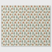 Papier Cadeau Playful Squirrels in Christmas Winter Forest (Plat)