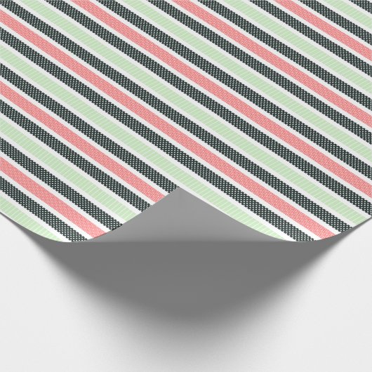 Papier Cadeau Playful Striped Polka Dot Pattern (Coin)