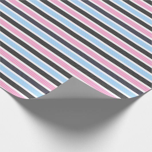Papier Cadeau Playful Striped Polka Dot Pattern (Coin)