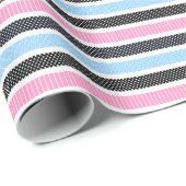 Papier Cadeau Playful Striped Polka Dot Pattern (Coin rond)