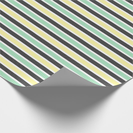 Papier Cadeau Playful Striped Polka Dot Pattern (Coin)