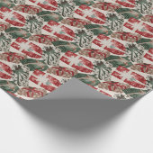 Papier Cadeau Playful Wrapped Presents Red Green Wrapping Paper (Coin)