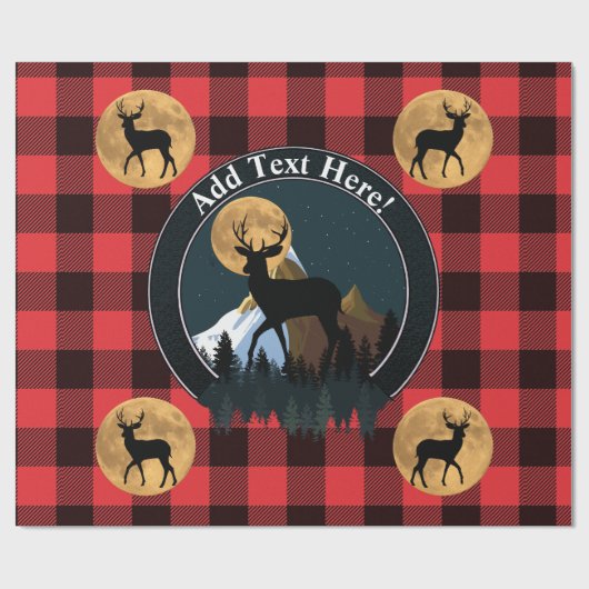 Papier Cadeau Pleine lune Deer Buck (Plat)