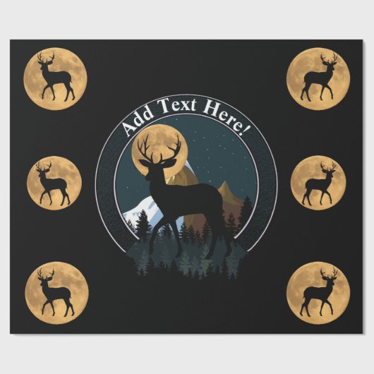 Papier Cadeau Pleine lune Deer Buck (Plat)