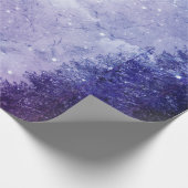 Papier Cadeau Pleine lune Forêt violette d'hiver (Coin)