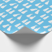 Papier Cadeau Plongée Sous-Marine Fins De Plongée Bleu Clair Fun (Coin)