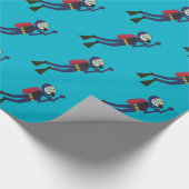 PAPIER CADEAU PLONGEUR DE PLONGÉE À L'AIR, RÉSERVOIR ET (Coin)