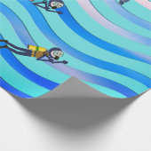 PAPIER CADEAU PLONGEURS DE SCUBA AVEC TANK NITROX ET DOLPHIN (Coin)