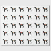Papier Cadeau Plott Hound Chien race Boho Floral Silhouette (Plat)