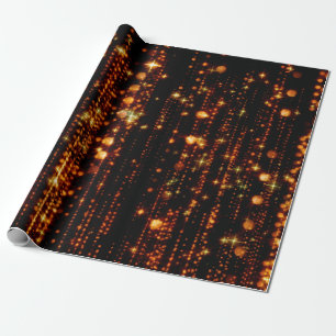 Papier Cadeau pluie Abstraite d'or avec des particules lumineuse