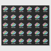 Papier Cadeau Pluie-bao Funny Arc-en-ciel Dimsum Bao Pun Dark BG (Plat)