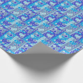 Papier Cadeau Pluie gouttes Avril Douches Multi Blue Design (Coin)