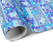 Papier Cadeau Pluie gouttes Avril Douches Multi Blue Design (Coin rond)