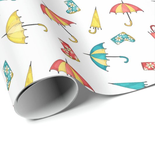 Papier Cadeau Pluie printanière I (Coin rond)