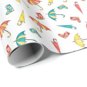 Papier Cadeau Pluie printanière I (Coin rond)