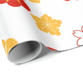 Papier Cadeau Plum Bossom Fleur chinois Nouvel An Motif (Coin rond)