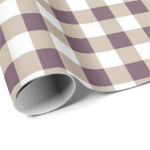 Papier Cadeau Plum Buffalo Plaid Holiday (Coin rond)