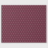 Papier Cadeau Plum de Bourgogne | Motif d'arbres modernes (Plat)