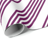 Papier Cadeau Plum et blanc cinq bandes motif (Coin rond)