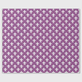Papier Cadeau Plum violet, blanc Fleur de Lis Motif (Plat)