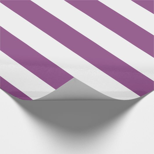 Papier Cadeau Plum violet, blanc Motif des rayures XL (Coin)