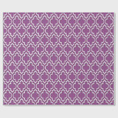 Papier Cadeau Plum violet blanc XL Quatrefoil marocain #7DS (Plat)