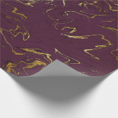 Papier Cadeau Plum violet en marbre d'or profond de la Terre (Coin)