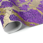 Papier Cadeau Plum violet Marbre or brillant en cuir métallique<br><div class="desc">Minimalisme et élégance selon les tendances actuelles de décoration intérieure. Pour De Nombreuses Occasions De Glam De Luxe</div>