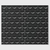 Papier Cadeau Plume blanche flottante sur fond noir (Plat)