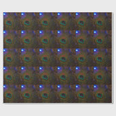 Papier Cadeau Plume de Noël de paon (Plat)