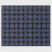 Papier Cadeau Plume de paon bleue (Plat)
