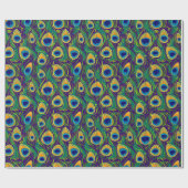 Papier Cadeau Plume élégante de paon (Plat)