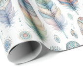 Papier Cadeau Plume Fantastique (Coin rond)