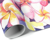 Papier Cadeau Plumeria flottante (Coin rond)