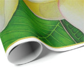 Papier Cadeau Plumeria hawaïen (Coin rond)